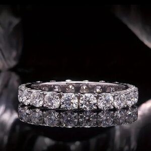 Moissanite eternity band